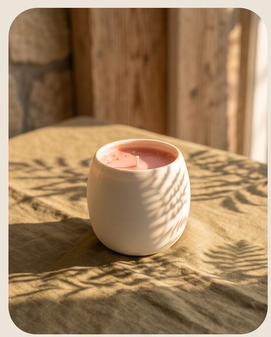 Soy Wax Candle in a Porcelain Vessel