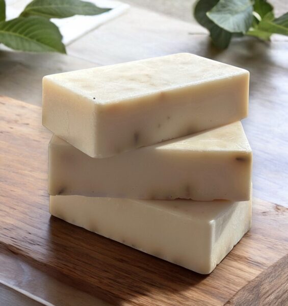 Goat milk soap in a rectangular shape