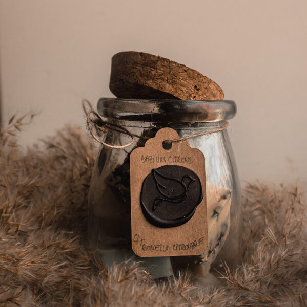 Pieces of aroma wax in a jar