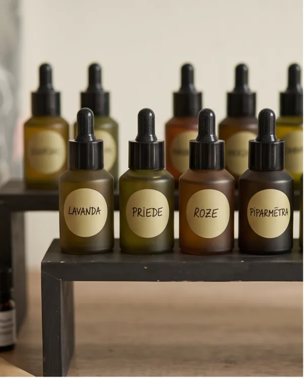 RADI SAVU AROMĀTA KOMPOZĪCIJUVadoties pēc izvēlētās aromātu kartītes, izvēlēsies dabīgās ēteriskās eļļas un izveidosi savu aromāta kompozīciju.